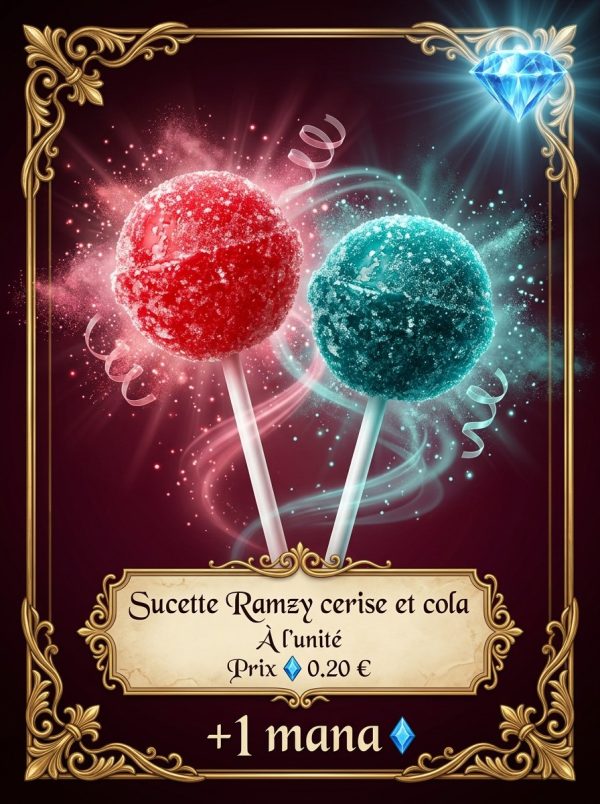 SUCETTE RAMZY CERISE COLA Sucette Ramzy cerise et cola